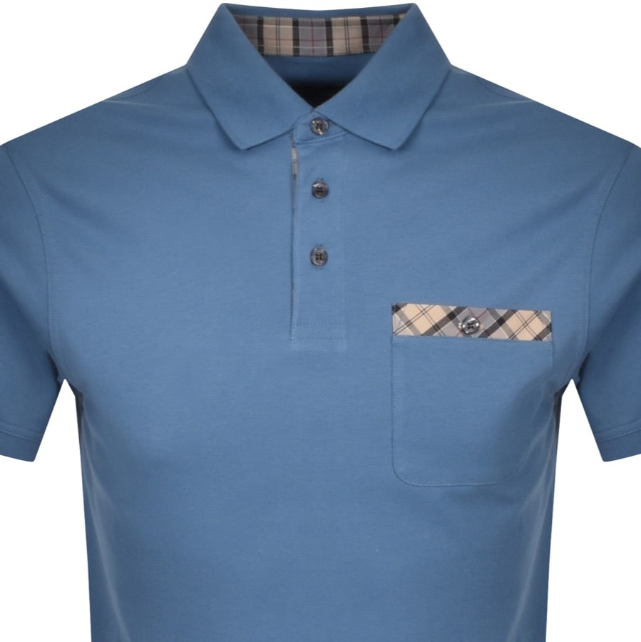 Alternative Image for ProductBarbour Tartan Pocket Polo T Shirt Blue2
